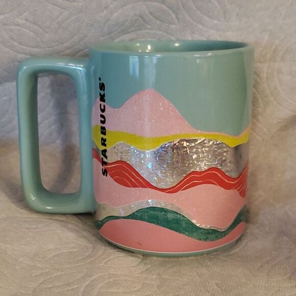 Starbucks Spring Teal Mountains Cup New - Picture 1 of 4